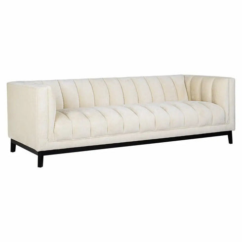 White Chenille 3 Seater Sofa
